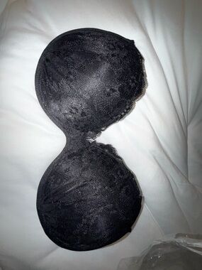 Strapless Lace Push-Up Bra - Black